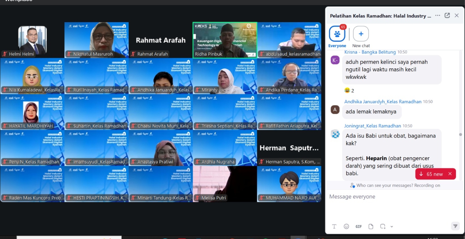 Kaprodi S2 Ekonomi Syariah UIN KHAS Ikuti Diskusi Halal Industry Mastery dalam Kelas Ramadan