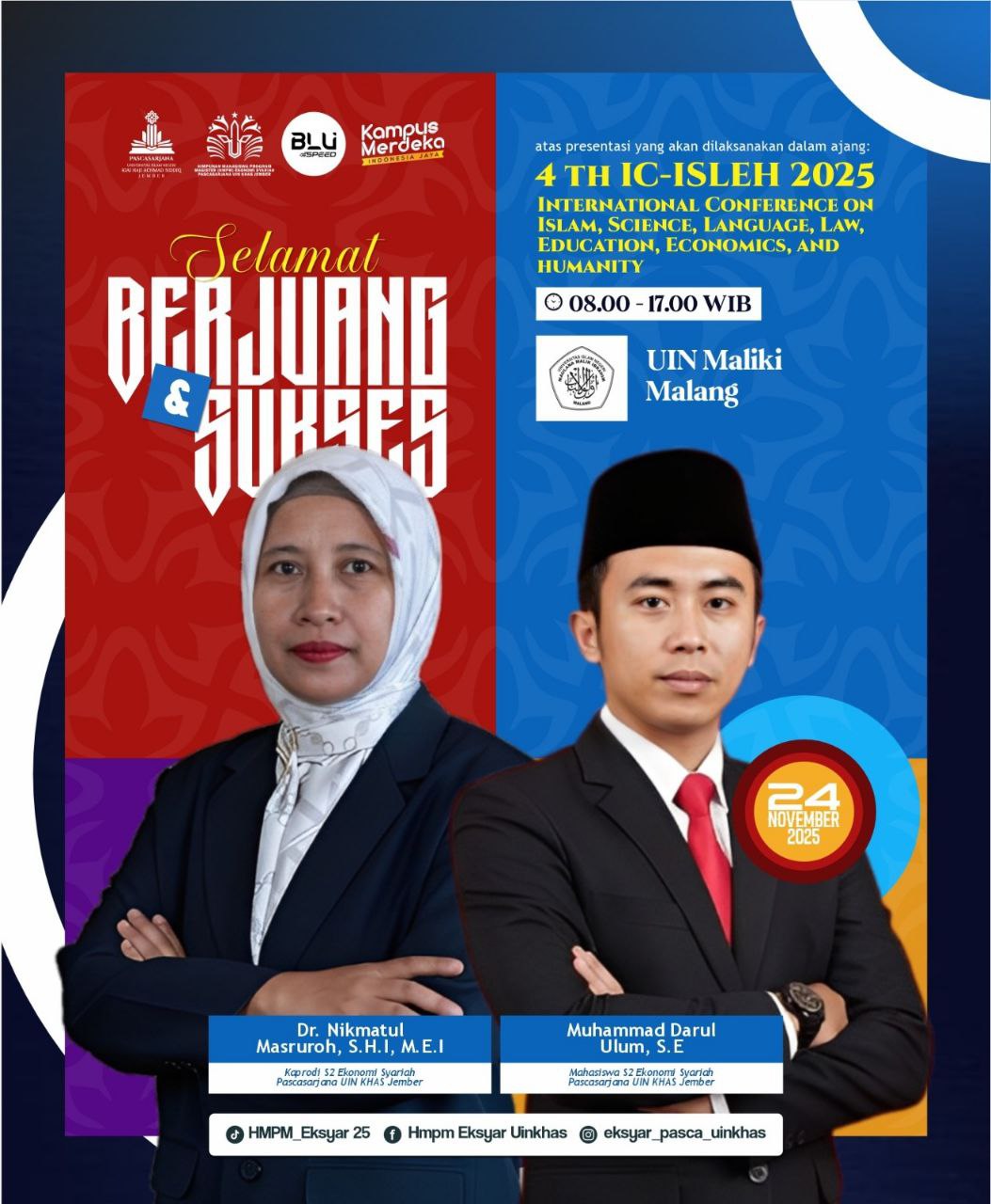 Mahasiswa S2 Ekonomi Syariah UIN KHAS Jember Paparkan Gagasan Eco-Sukuk pada 4th IC-ISLEH 2025